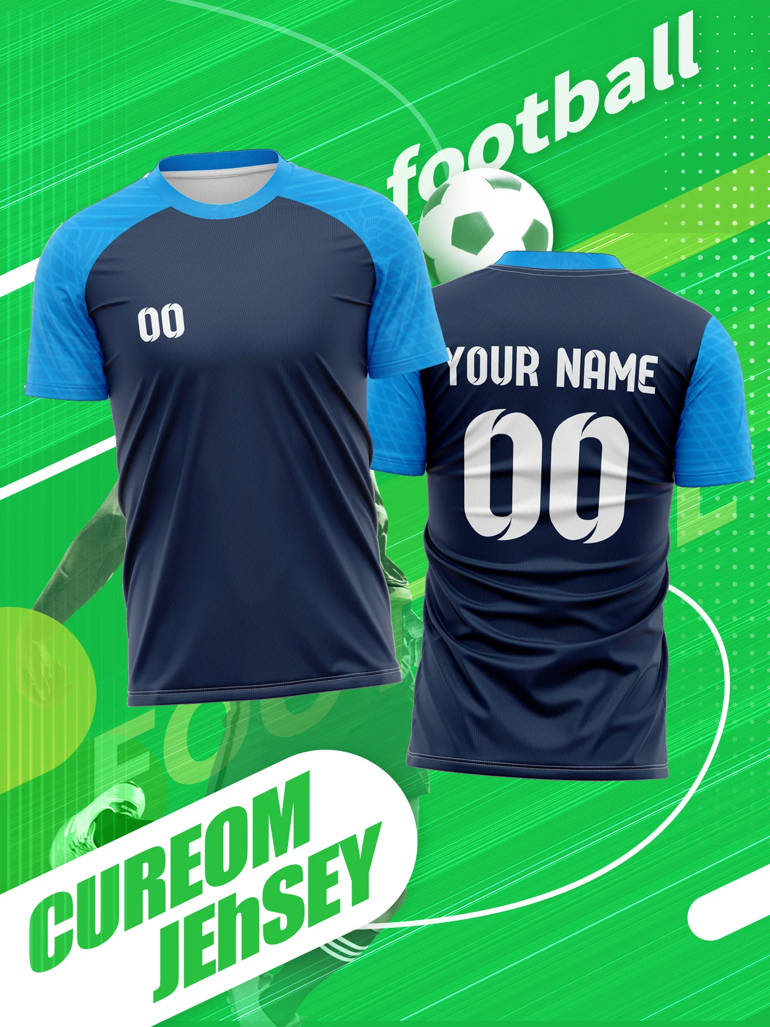 

Футбольная форма с индивидуальным изображением, номером и именем, вентиляционными вставками на торсе, улучшенная система охлаждения.