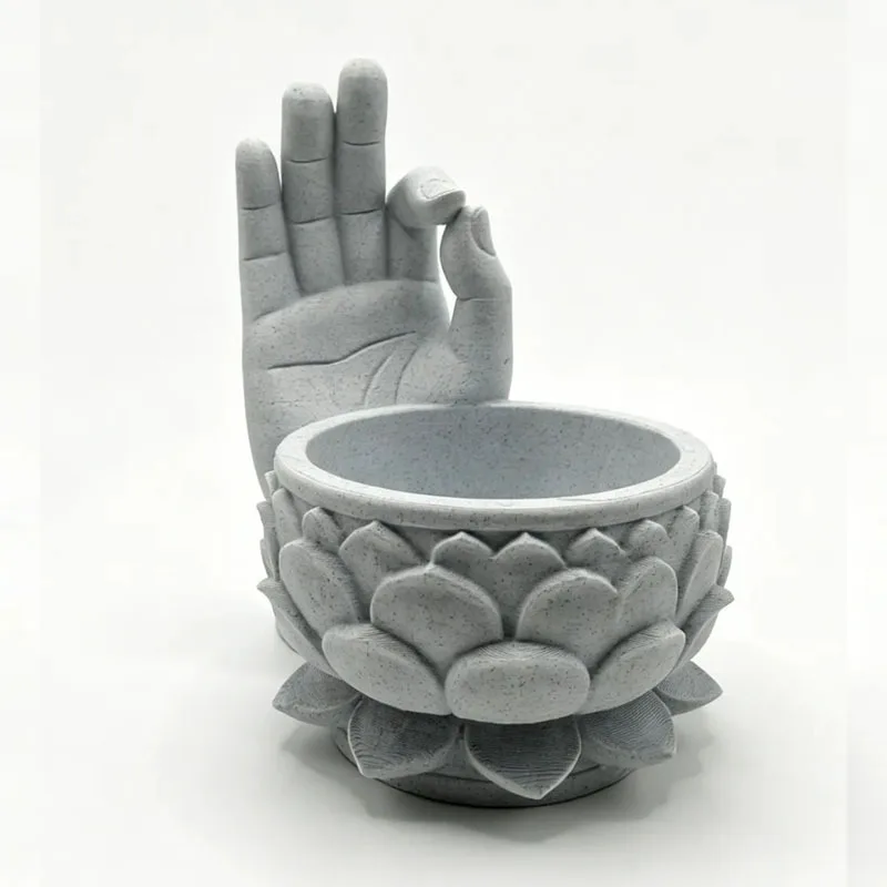 1/2 Piece Set of Hand-Printed Lotus-Shaped Flower Pots, Succulent Flower Pots, 3D Printed Buddha Hand Lotus Ok Hand Print Zen Flower Pots, Creative Flower Pot Design, Gardening Gifts, Home Decoration