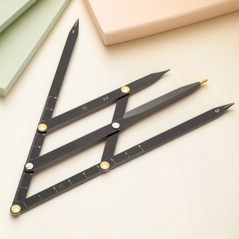 

1Pcs Stainless Steel Sliding Three-Point Eyebrow Ruler Adjustable Golden Ratio Measuring Tool for Microblading Tattooing Drawing