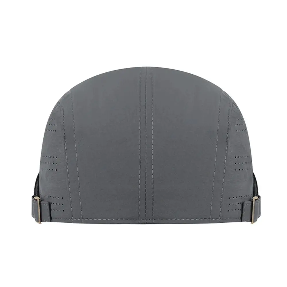 Fashion Summer Beret Hat Quick-drying Adjustable Newsboy Hat Solid Color Mesh Breathable Cabbie Hat Men Women