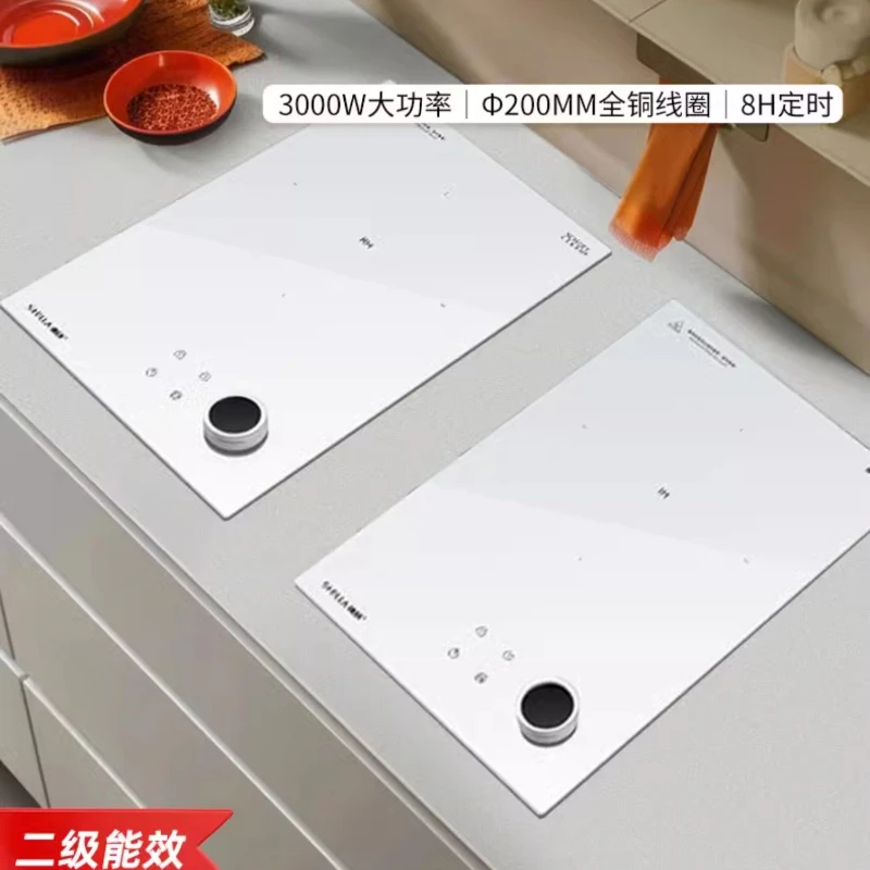 Pure white embedded single stove induction cooker household model 3000W high-power single head electric stove