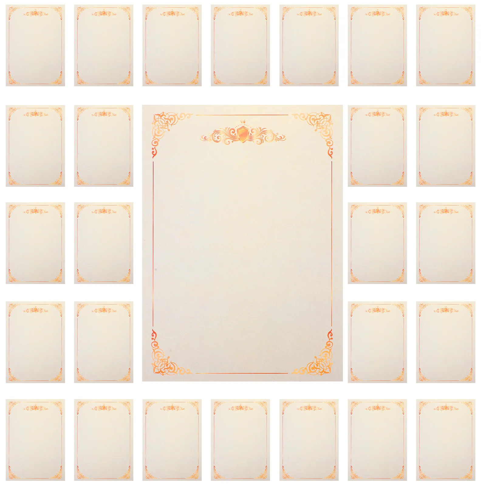 

100 листов высококачественного сертификатного материала с офсетной печатью, элегантными цветочными рамками и поверхностью для письма, для использования в классах и на лагерях