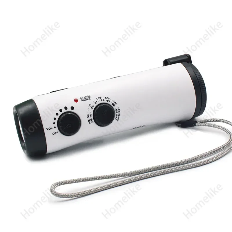 

Portable Hand Crank Power Generation Emergency= Radio With Flashlight, Mobile Phone Charger Light Function AM FM Weather Radio