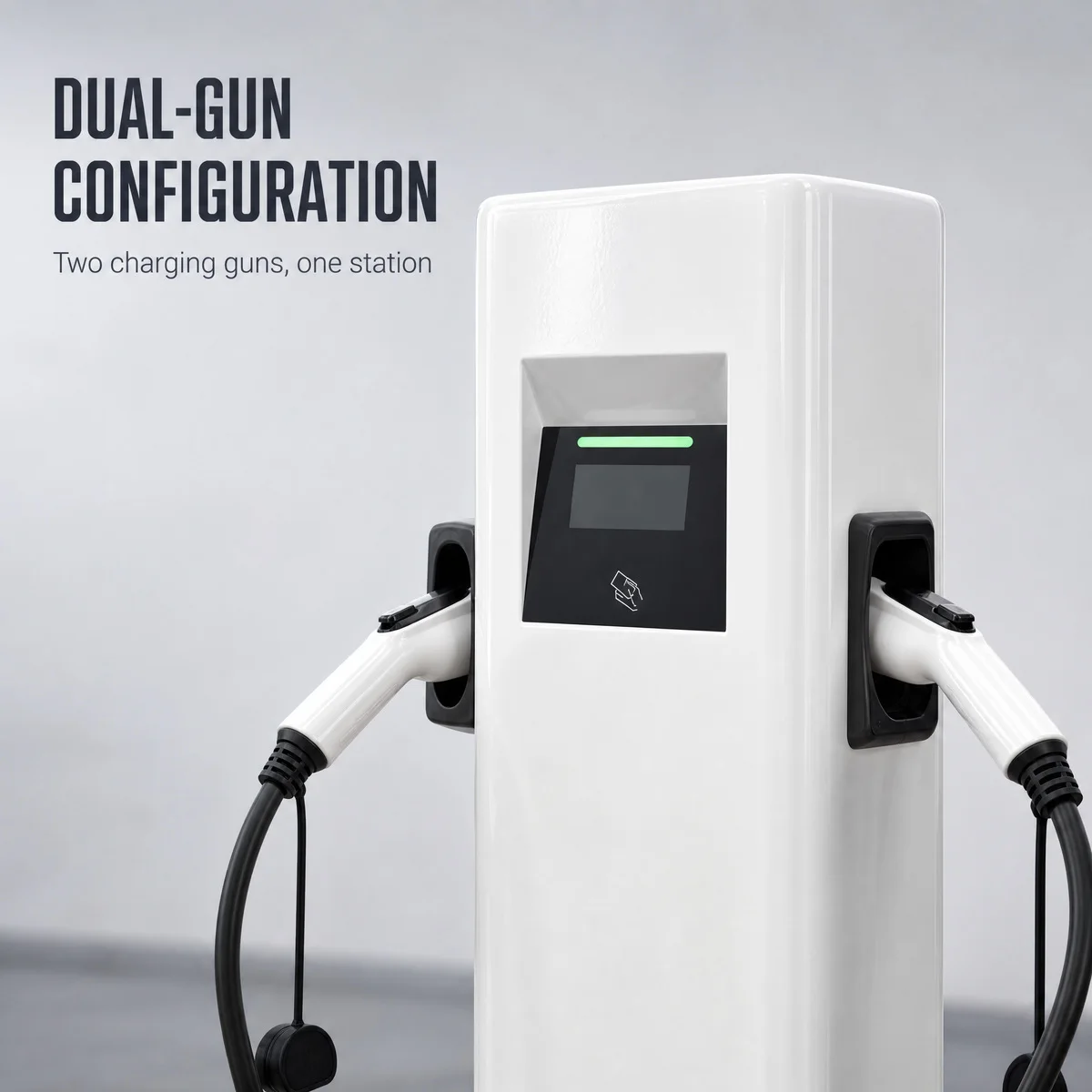Dual Port AC EV Charger Station 44kW 22kW 14kW Commercial Smart EV Charging Station Floor Standing Dual Guns OCPP 4G WiFi