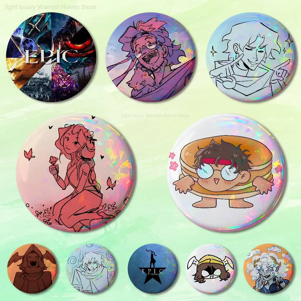 

E-Epic The Musical Enamel Pin Tinplate Round Brooch Cosplay Nijigen Otaku Culture Badges 58mm 44mm 32mm 75mm 25mm