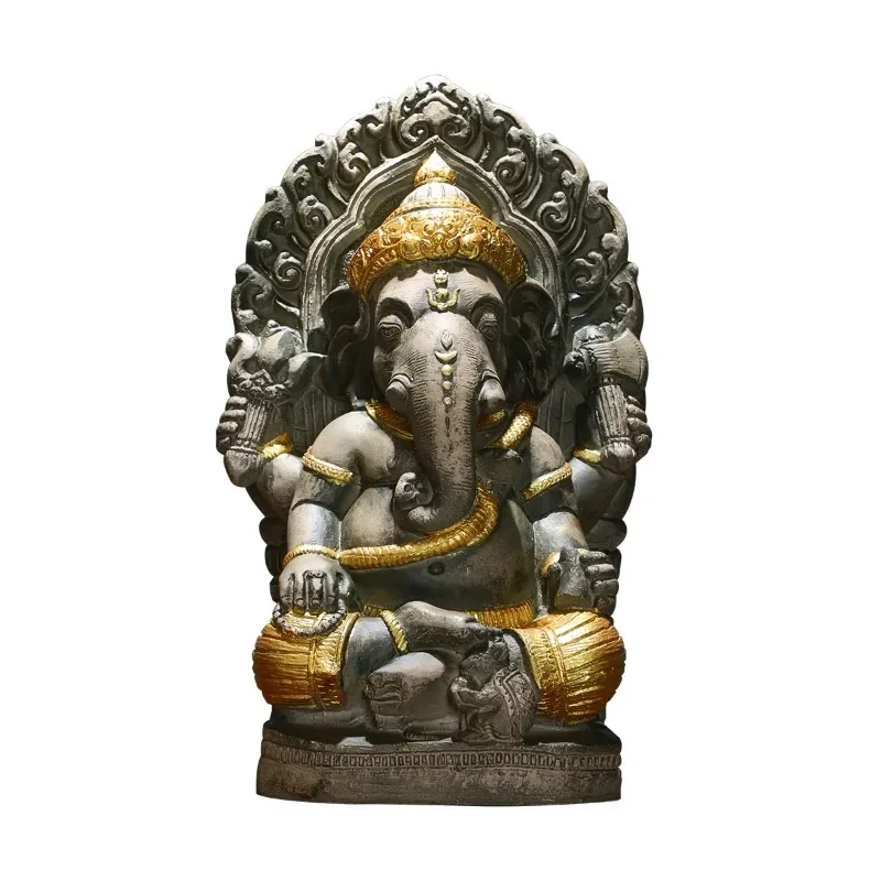 Yili South East Asia style elephant ornament Thai elephant trunk statue living room entrance elephant god desktop decoration cra