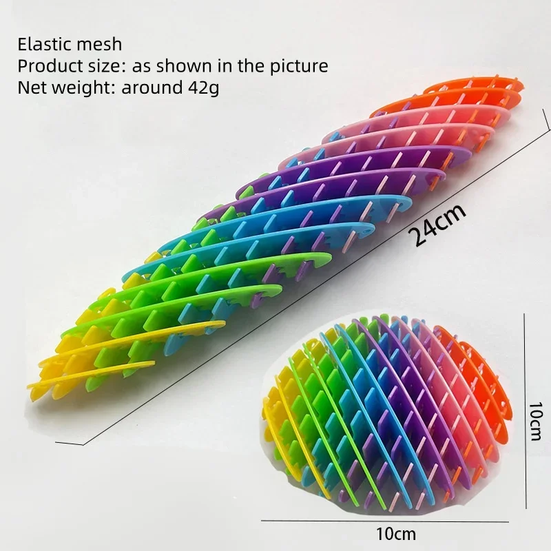 3D Color Box Elastic Mesh Pet Toy Stress Relief Decompression Deformable Toy for Dogs Cats Elastic Deformation Pet Chew Toy image 6