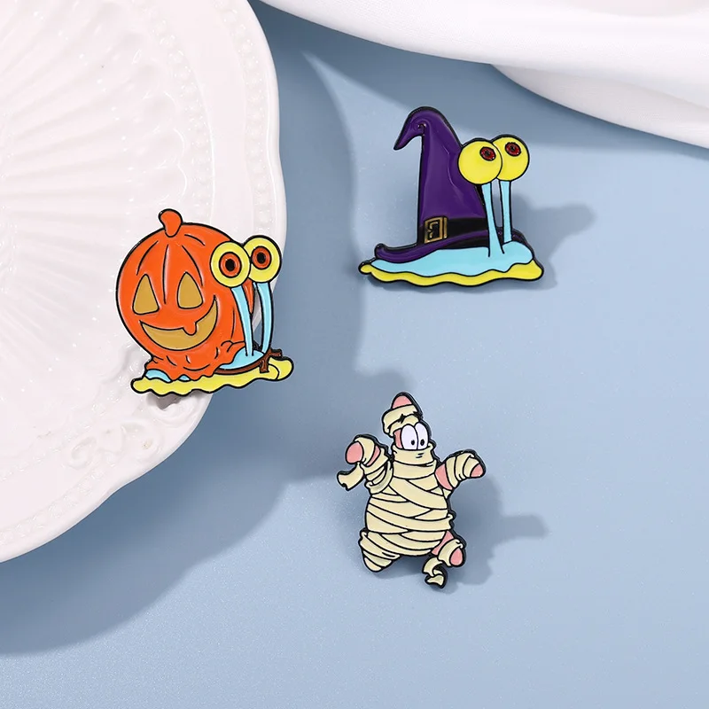 Fashion Halloween Paint Emblem Accessories Hip Hop Cartoon Snail Shape Breast Flower Gift Wholesale
