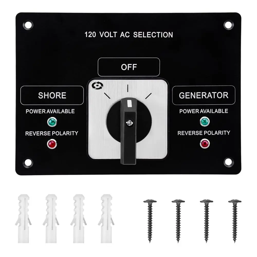 AC Rotary Switch Panel 2 Position 120V 30A- Efficient Power Management for Boats and RVs