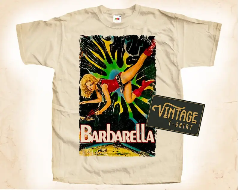 

Barbarella Queen V11 T shirt Tee Natural Vintage Cotton Movie Poster All Sizes