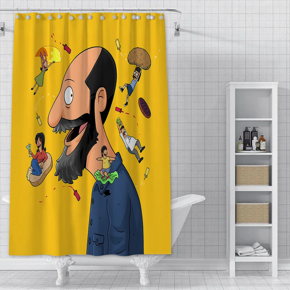 Cartoon B-Bobs Burgers Shower Curtain Waterproof Polyester Fabric Paint Colorful Bath Curtains Home Bathroom Curtain With Hook