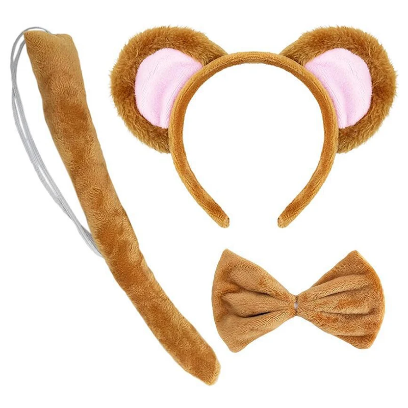 

Cute Cartoon Animal Headband Bow Tie Tail Glove Set Halloween Carnival Cosplay Party Costume Props