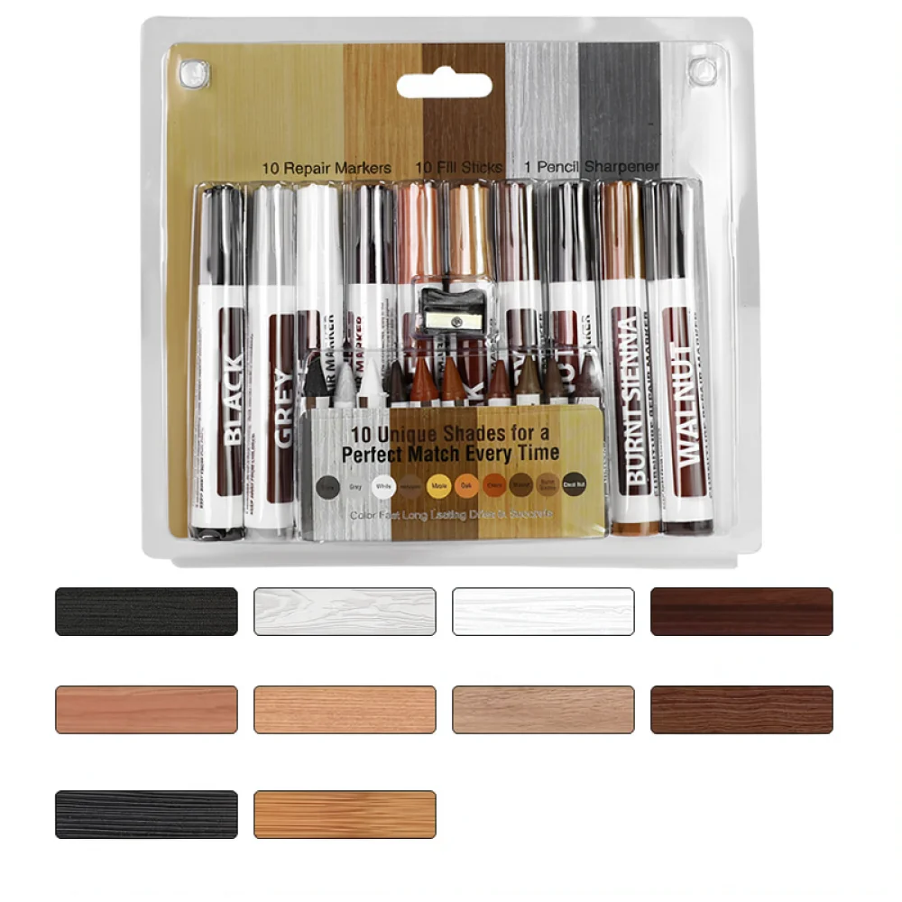 Aiye Furniture Repair Marker Kit For Wood Scratches Floor Paint Touch Up Pen Wooden Cabinets Restoration Tool