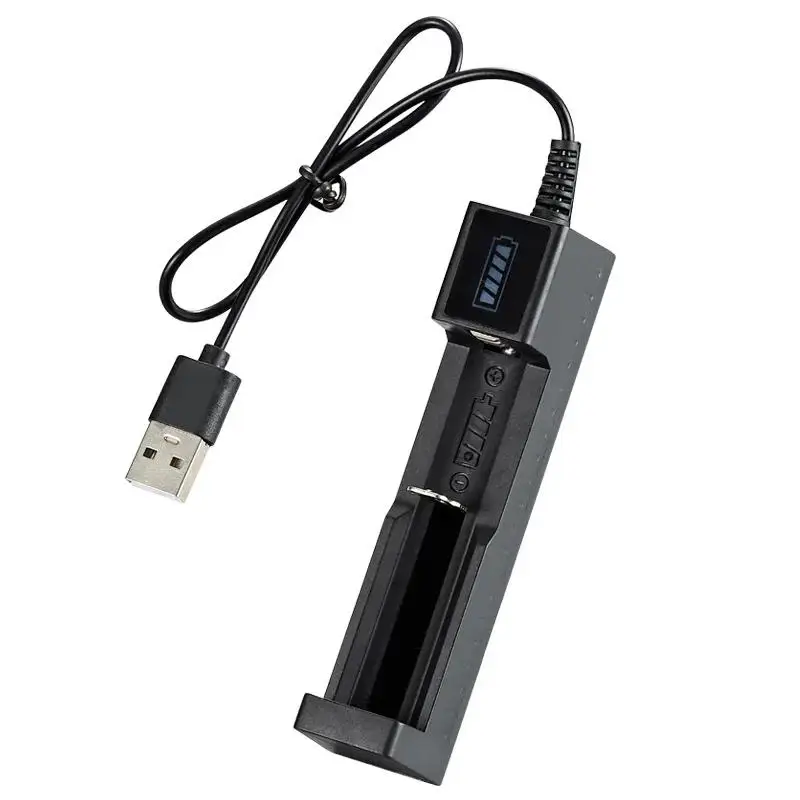 USB Smart LED Lithium Batterie Ladegerät Universal 3,7-4,2 V Single Slot Ladegerät Für 26650/18650/14500/16340 Lithium Ni-MH Batterie