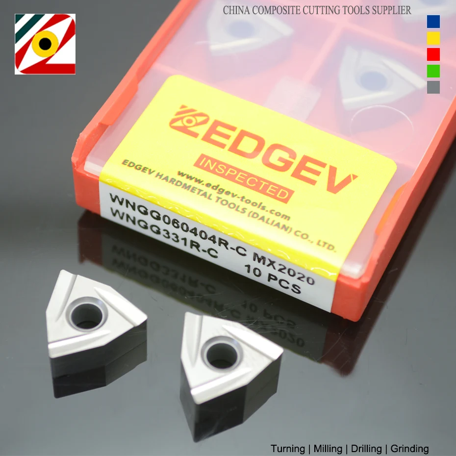 EDGEV Cermet Grade WNGG060404 WNGG060408 WNGG 060404 060408 R L C Carbide Insert CNC Lathe External Turning Tool For Steel TN60