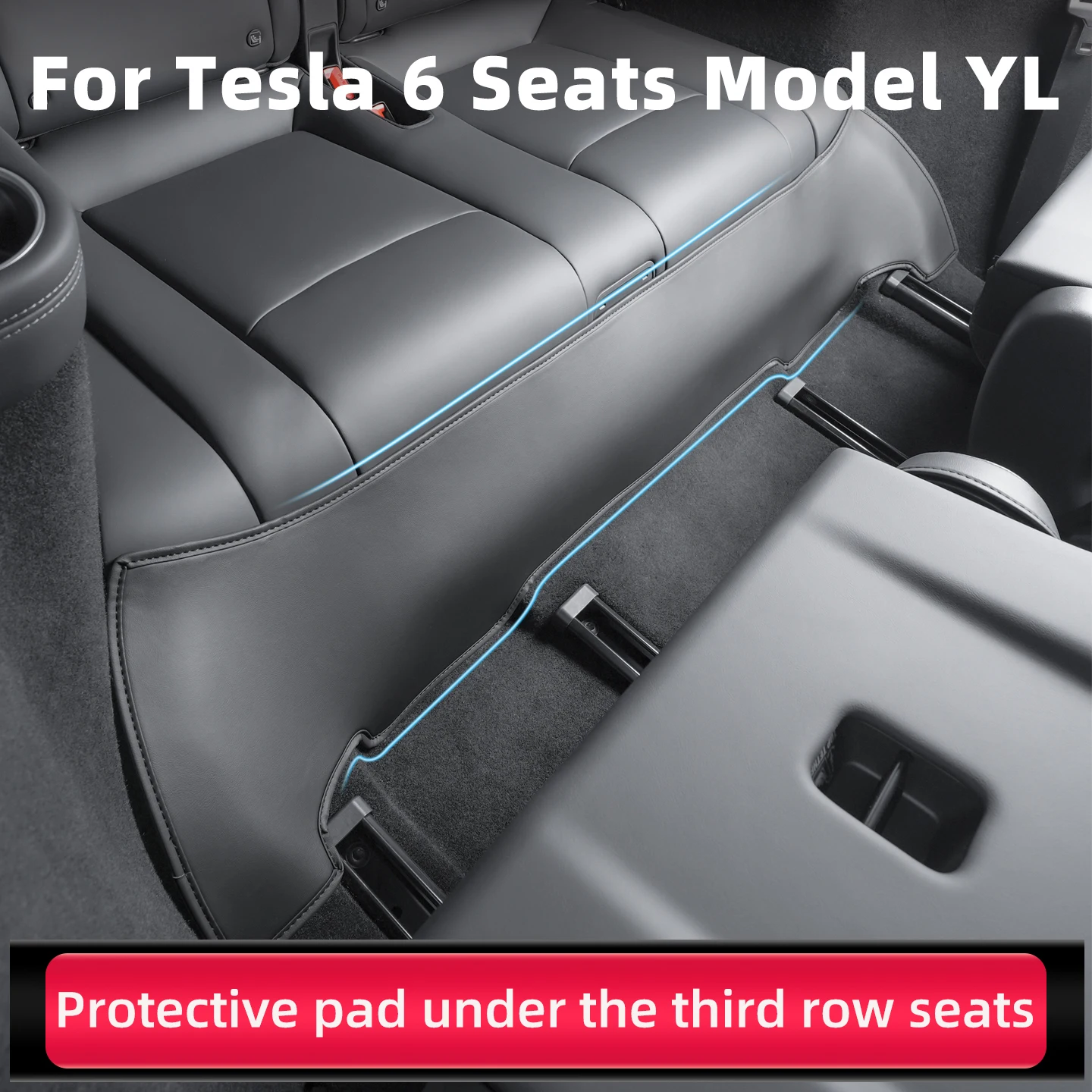 For Tesla Model YL Seat Anti Kick Pad, Protective Pad Under the Third Row Seat of 6-Seater Model YL, Anti Trampling, Accessories