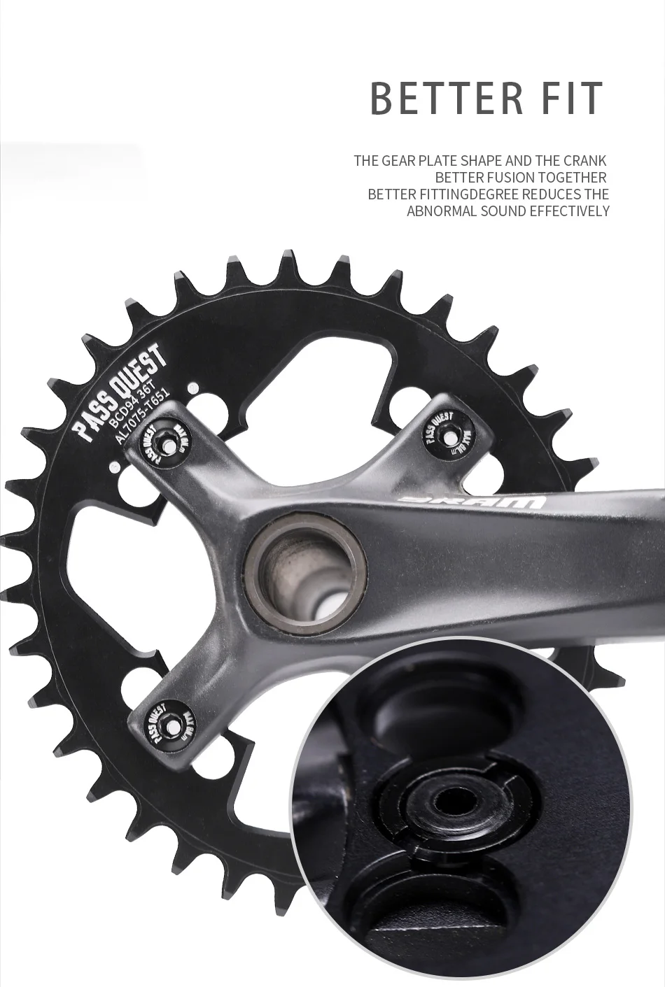 PASS QUEST 94BCD Mountain Bike Disc Positive and Negative Tooth Single Disc Suitable FORGX NX X1 1400 Bicycle Tooth Disc
