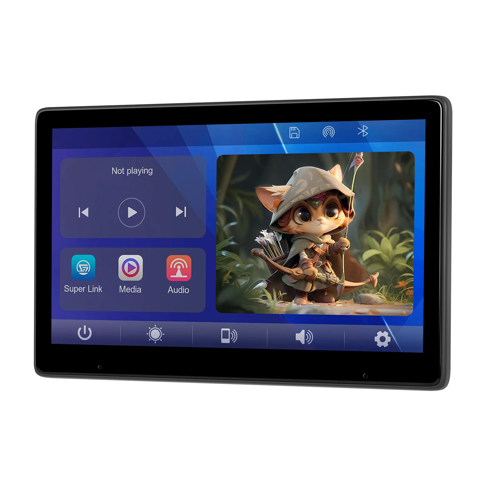 Podofo 10,1-Zoll Kabelloser CarPlay Android Auto Kopfstützen-Videoplayer Superlink Touchscreen-Monitore IPS-Bildschirm Videorekorder Armaturenbrett-Autobildschirm Videorekorder Unterstützt SD-Karte