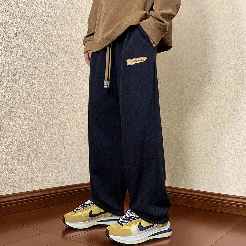 

Extra Large 300 Pou Men's Casual Pants Fce Lined Cuffed Straight Leg Loose Wide Leg Long Trousers Autumn Winter Hong Ko...