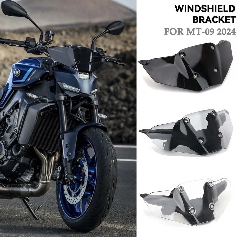 

NEW For Yamaha MT-09 MT 09 MT09 mt09 2024 Windshield Bracket Motorcycle Accessories Transparent/Smoky/Black Windscreen Kit