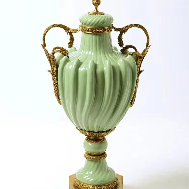 

New design creative brass ceramic, handmade trophy cup tableware decoration home office decoration