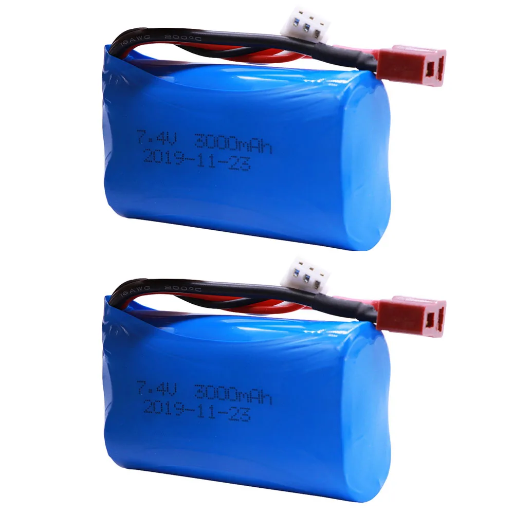 18650 Battery for Q46 Wltoys 10428 /12428/12423 RC Car Spare Accessories 7.4V 3000mAh 2S T Plug high capacity toy battery 1-3PCS