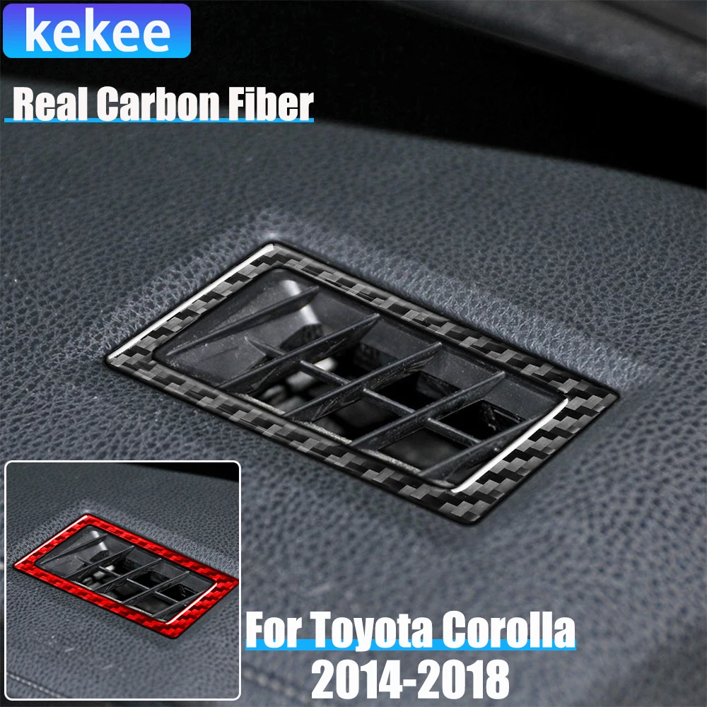 

Real Carbon Fiber Car Accessories Dashboard Vent Trim Cover Soft Sticker For Toyota Corolla 11th Gen 2014 2015 2016 2017 2018