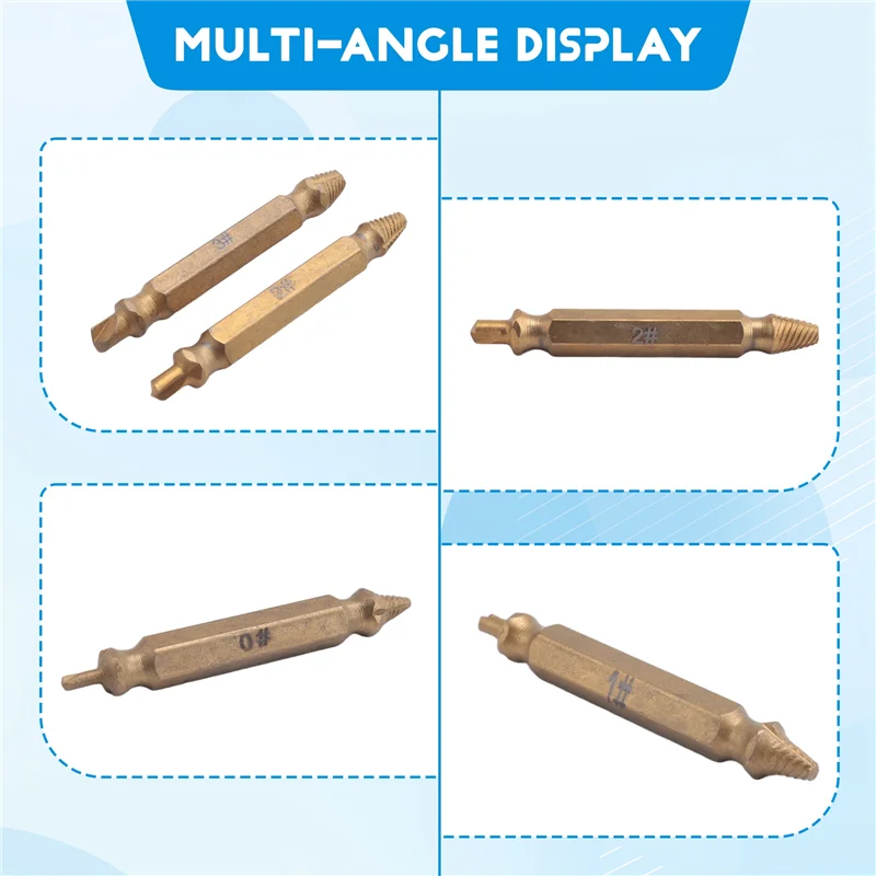 

SYW-6PCS Damaged Screw Extractor Kit Stripped Screw Extractor Set For Easily And Quickly Remover Common Sizes Of Broken Tool