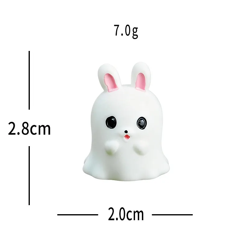 Halloween devil ghost white rabbit ornament, micro-landscape desktop ornament