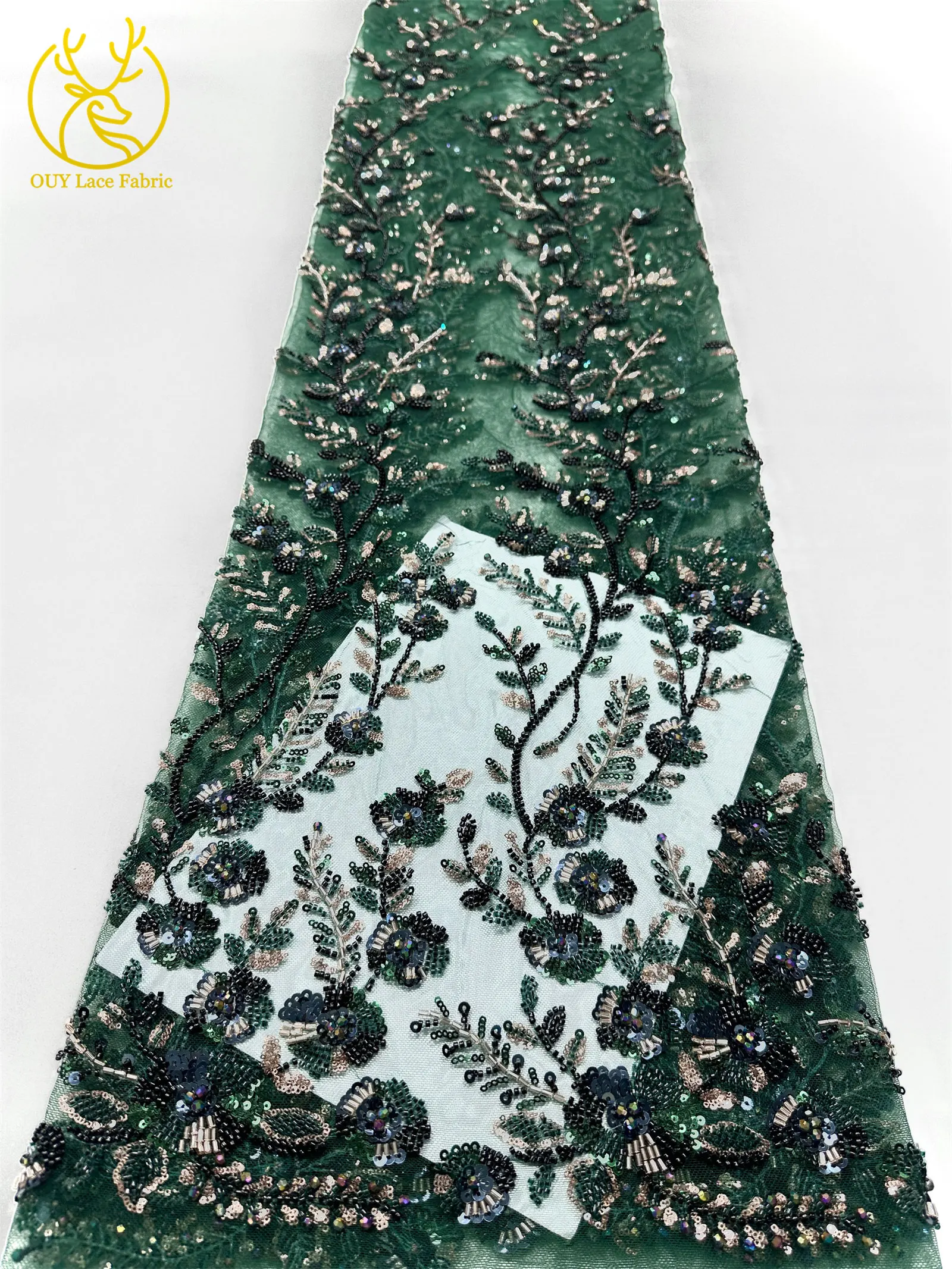 جديد دقيق الأفريقي مطرز أقمشة الدانتيل 5 ياردة جودة عالية الفرنسية الترتر تول أقمشة الدانتيل لنيجيريا فستان الزفاف الخياطة