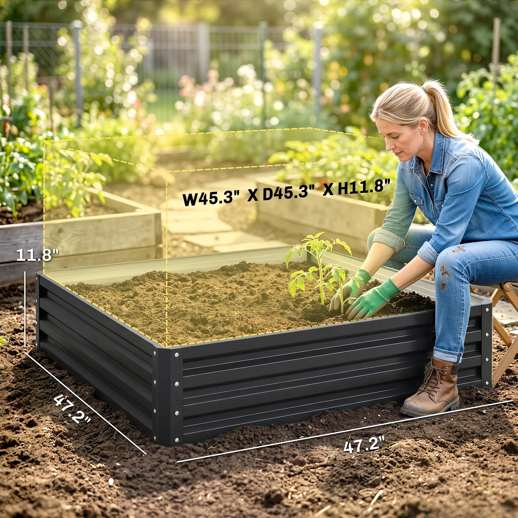 Graues 4' x 4' erhöhtes Garten – Raised Garden Bed Bewertung und Preis