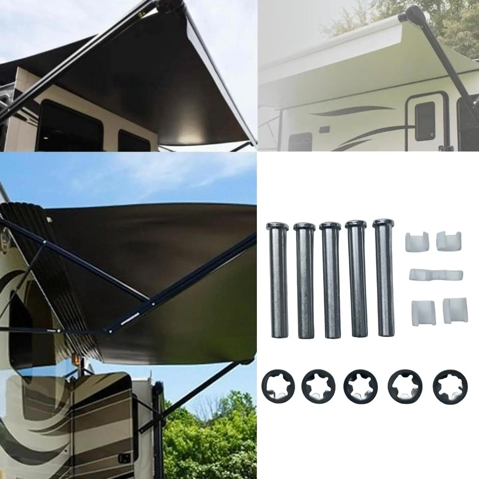 

Awning Arm Repair Pin Kit Maintenance Sturdy Repair Parts Hardware Heavy Duty High Hardness Premium Bushing and Retainer Kit