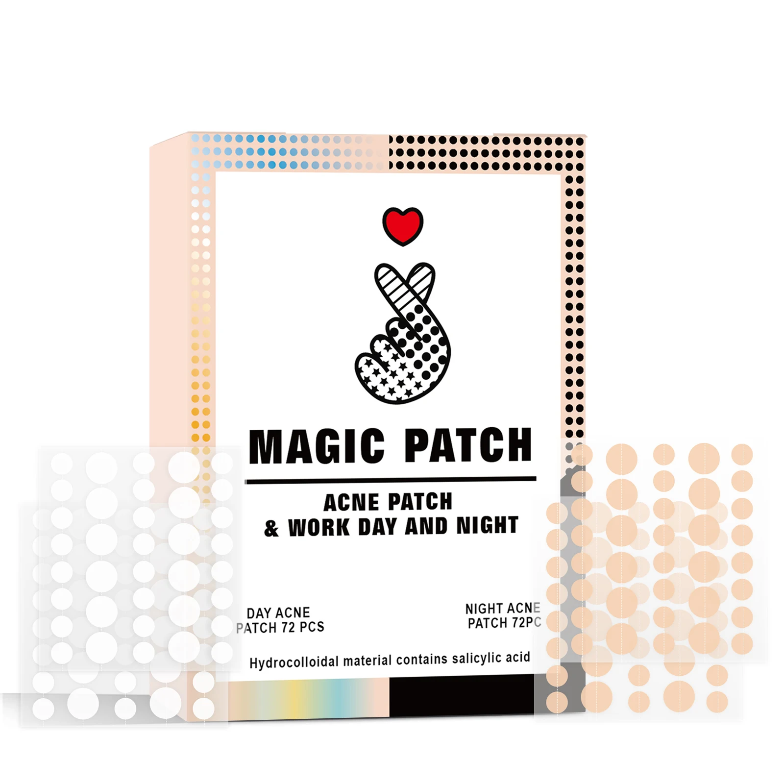 

72Pcs Hydrocolloid Acne Patch Gentle and non-irritating to cover acne and blemishes Treatment essentials, suitable for all skin