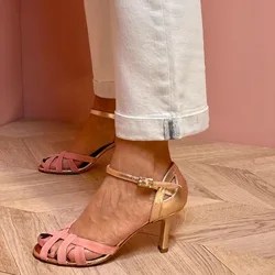 High Heel Women Sandals 2026 Summer Black Stilettos Ankle Buckle Strap Ladies Casual Pumps PU Sexy Sandalias Comodas De Mujer