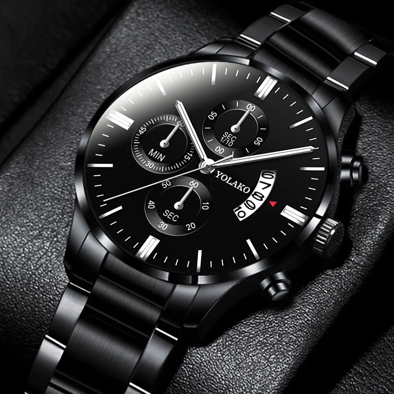 Reloj Zones-Montre-bracelet à quartz en acier inoxydable pour homme, montres d\'affaires, horloge de luxe, mode masculine, calendrier