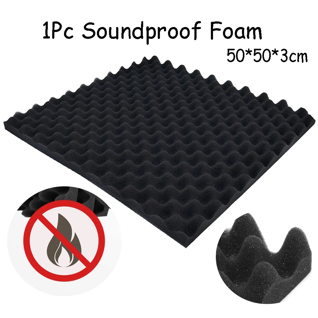 1Pc 50*50*3cm Acoustic Foam Panels Studio Soundproofing Egg Crate Sound Proof Padding Acoustic Treatment Foam Sealing Strip