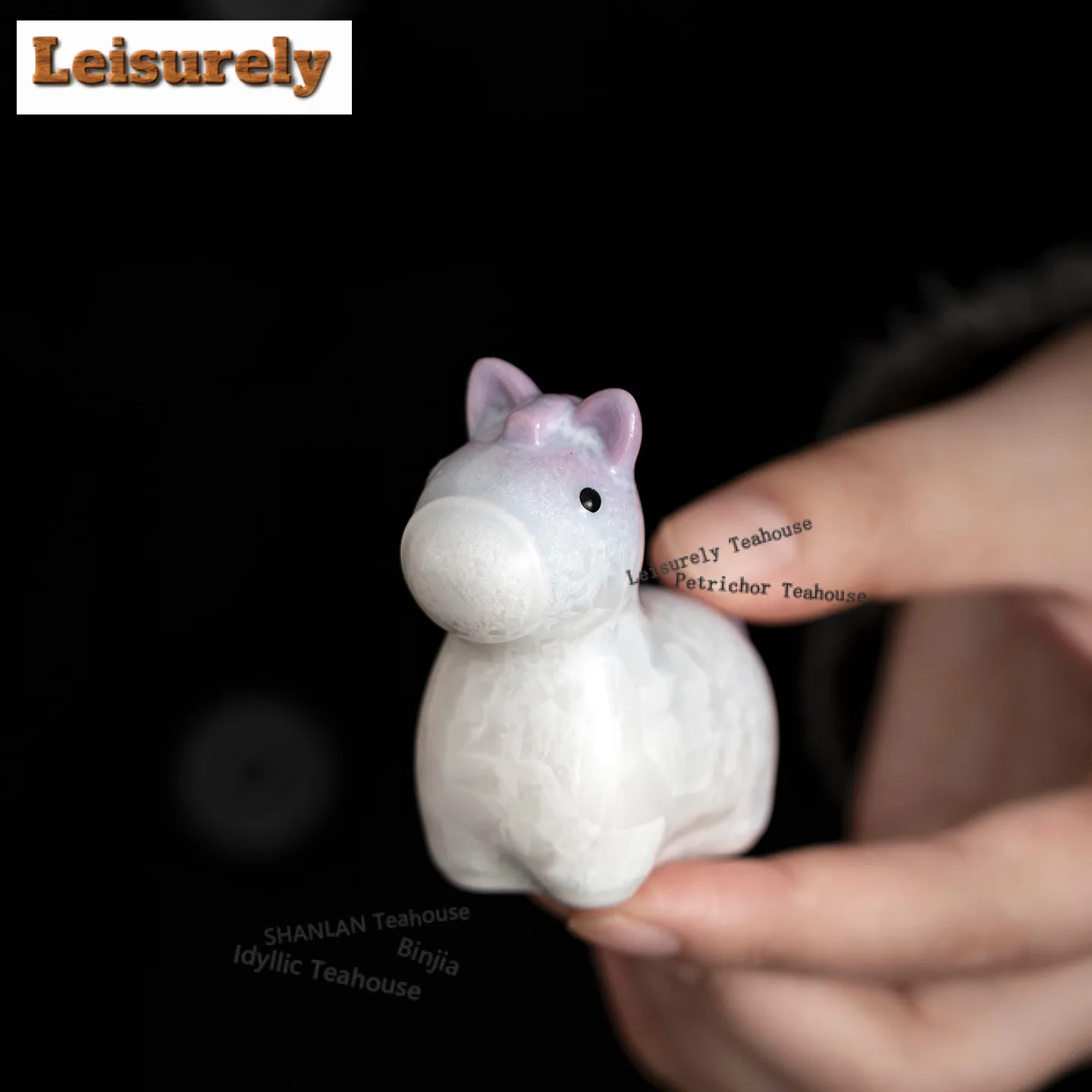Kiln Fambe Crystal Glaze Little Cute Horse Tea Pet Antique Tea Spirit Tea Figurine Play Toys Tea Statue Ornaments Workmanship