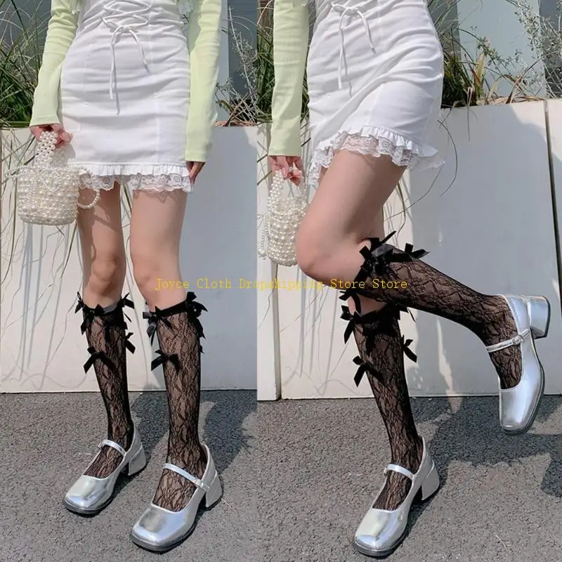 damska koronkowe siateczkowe podkolanówki seksowny patchworkowy łydka skarpetki koronkowe skarpetki dla pań dekoracje 10CD