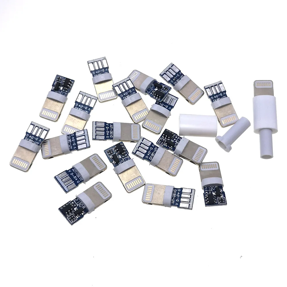 10sets Wire bonding type IOS USB male plug For iphone with chip board connector DIY Charging line plug cable adapter parts