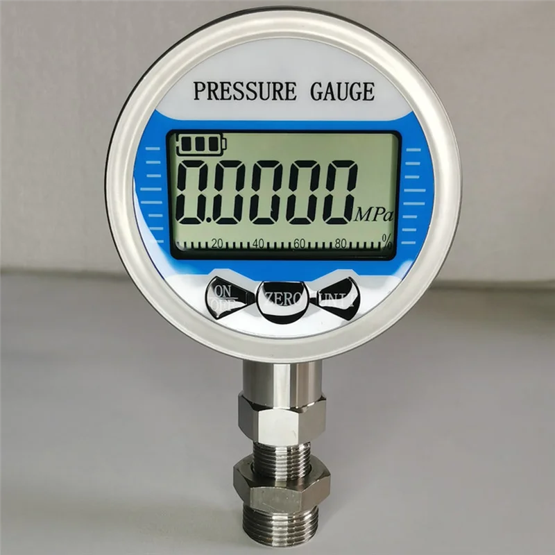 AC23-G1/4 موضوع الغاز المياه النفط الهواء الوقود قياس الضغط 100 مللي متر الطلب 0-60Mpa شعاعي شاشة الكريستال السائل قياس الضغط
