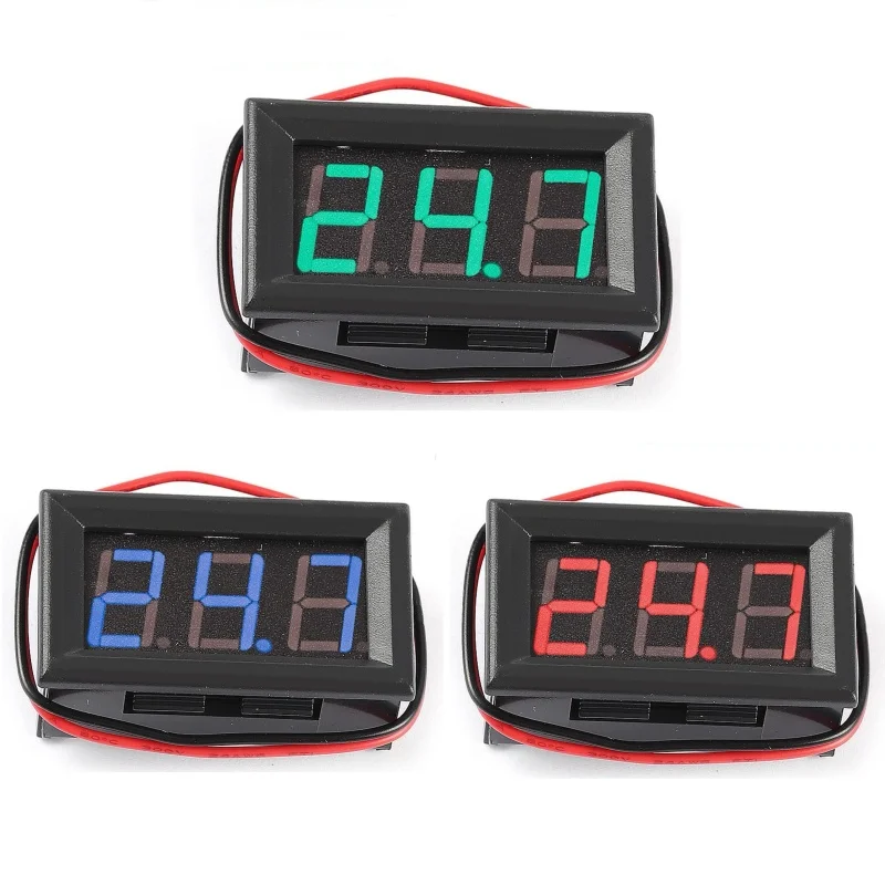 1pcs 0.56-inch 2Wire DC Voltmeter DC4.5V-30V Red Green Blue LED Display Panel Voltage Meter Voltmeter Home Use Voltage 3 Digital