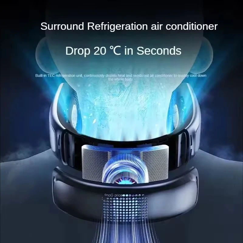 Portable Neck Fan, Hands Free Bladeless Fan, Battery Powered Wearable Personal Fan, Bladeless, Rechargeable, Headphone