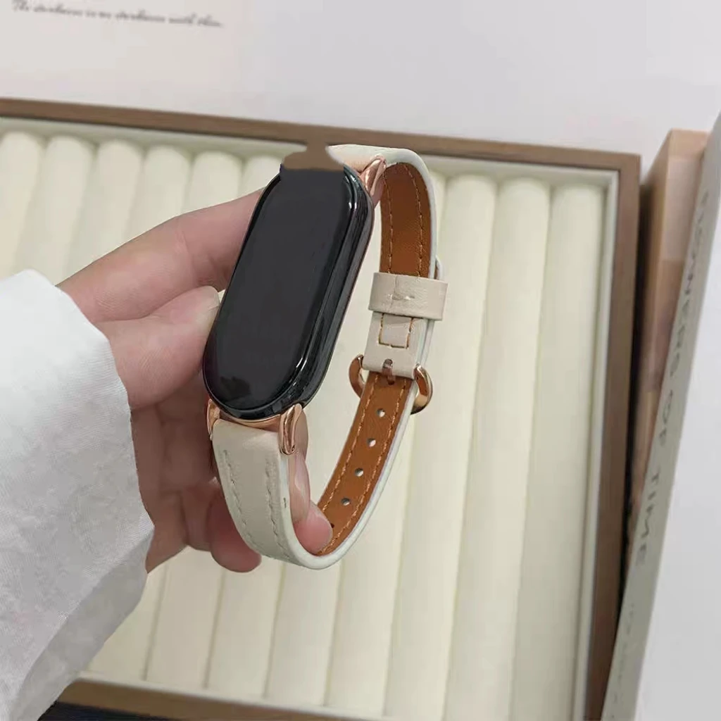 Deluxe High quality Leather Loop For Xiaomi Band 10 9 8 NFC Accessories watch strap women