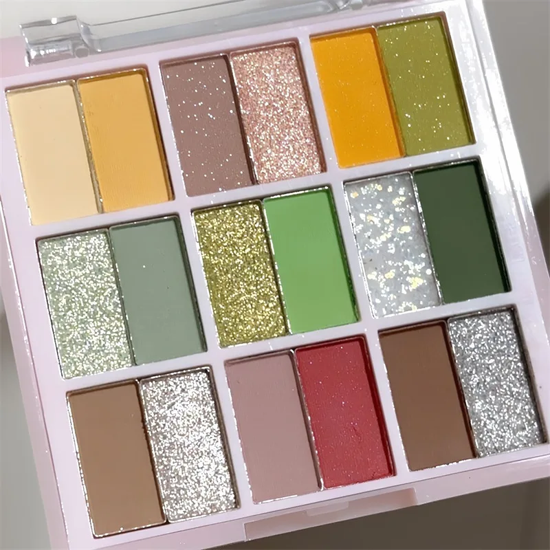 18 Farben Glitter koreanische Lidschatten-Palette Make-up Kosmetik Schatten-Palette für Augen helle Lidschatten Glitter Lidschatten-Palette