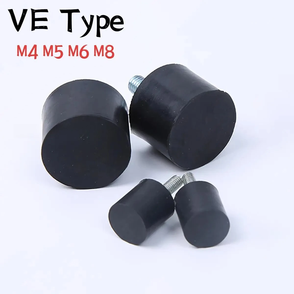 M4 M5 M6 M8 VE Type Circular Rubber Shock Absorber Anti-Collision Screw Flat Head Outer Thread