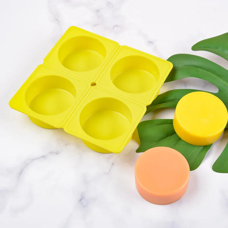 4 Cavity Silicone Soap Molds Handmade Soap Making Supplies Round  Oval Square Heart DIY Plaster Resin Candle Material Kit Tools