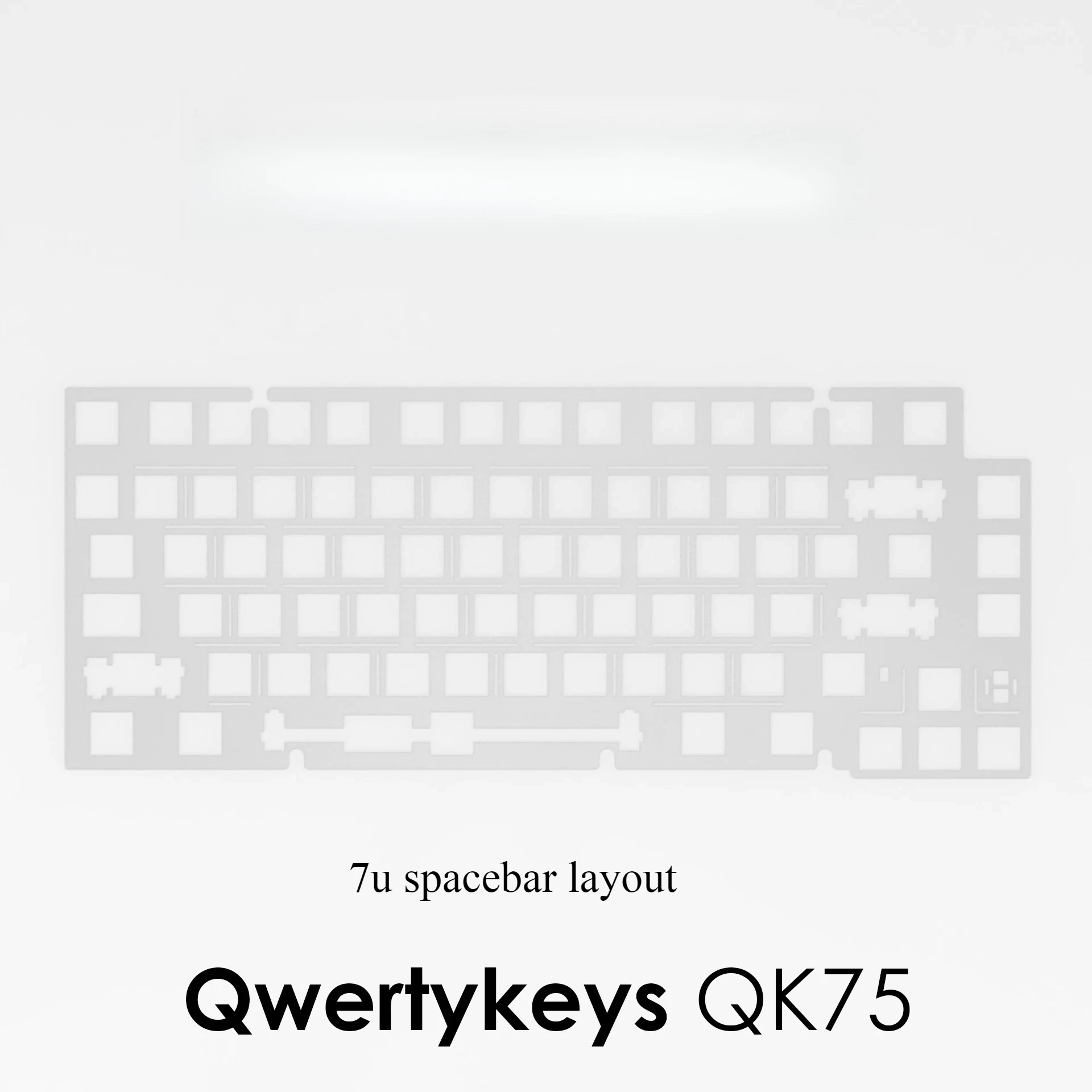 Qwertykeys QK75 keyboard Plate PC 7u for Plate Mount Stabilizer