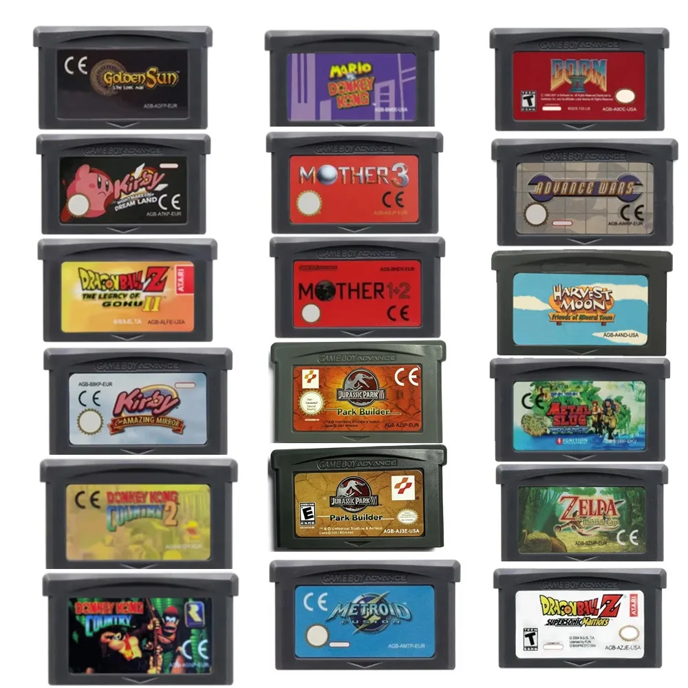 Image of GBA-Spielkassette Advance Jurassic/Kirby/Mother-Serie/Super Street Fighter-Serie 32-Bit-Videospielkonsolenkarte für GBA SP NDS