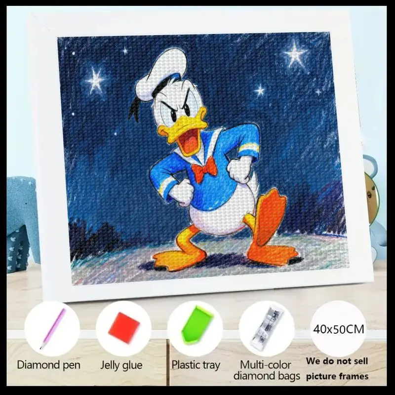 

1 шт. Disney's Angry Donald Duck 5D полный дрель набор для алмазной живописи, DIY персонаж мультфильма художественное ремесло с звездным ночным фоном,