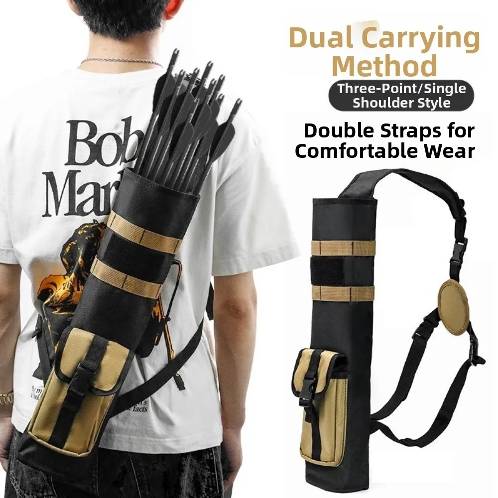 

Adjustable Strap Archery Quiver Single Shoulder Round Tube Arrow Holder Bag Oxford Cloth Large Arrow Bag